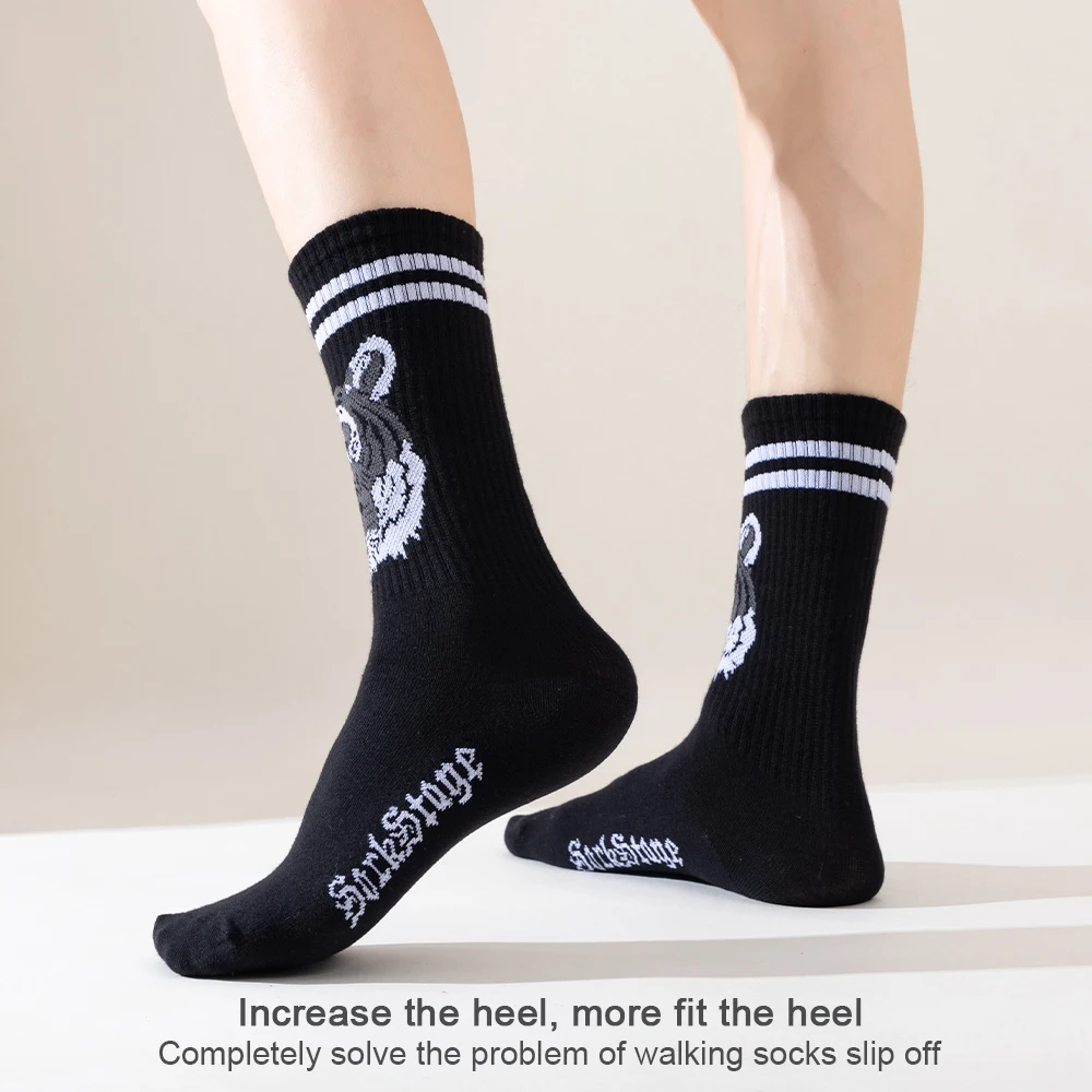 5 чифта висококачествени мъжки чорапи памучни дишащи хип-хоп улични модни чорапи дълги подаръчни чорапи Sox Sokken спортни чорапи на открито Изображение 1