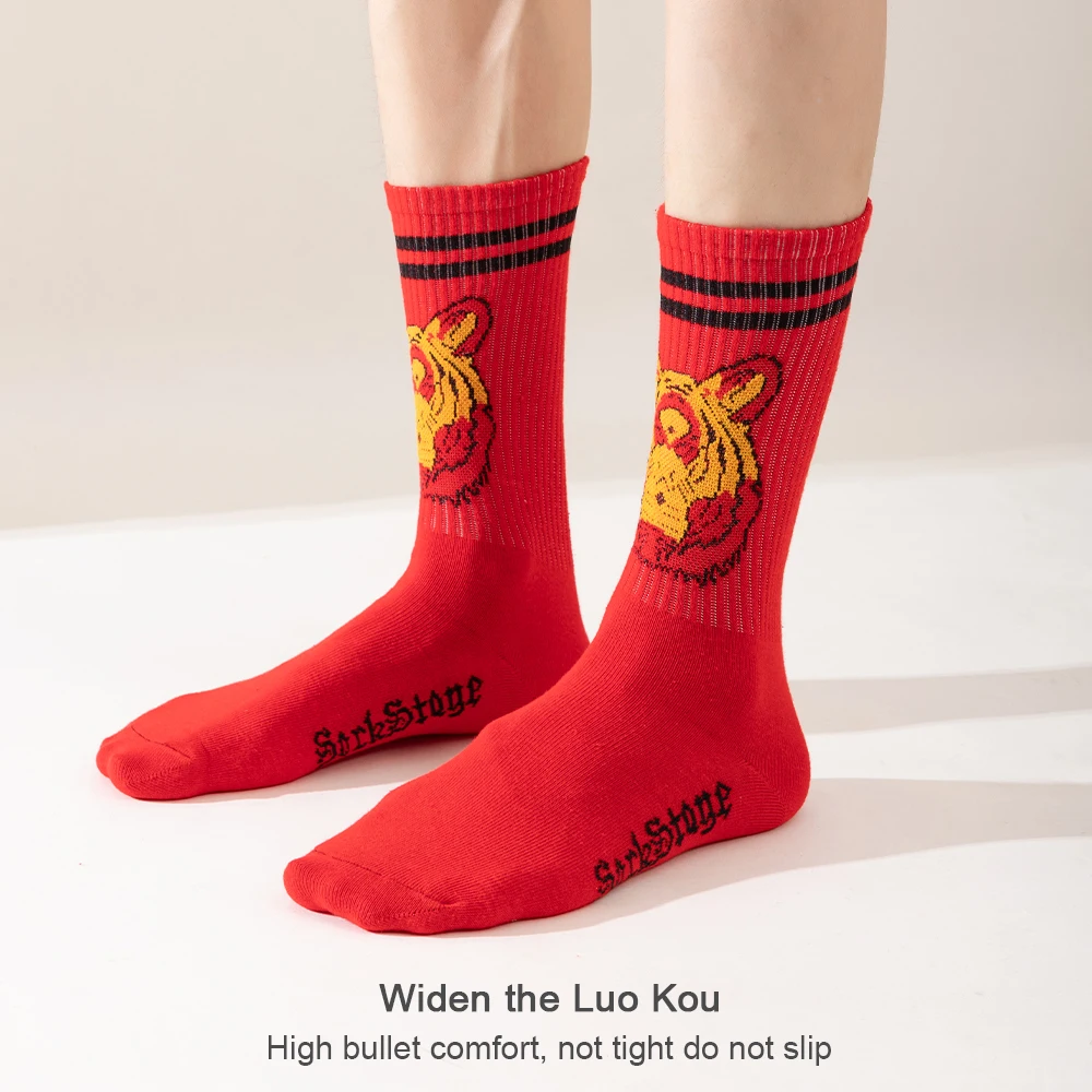 5 чифта висококачествени мъжки чорапи памучни дишащи хип-хоп улични модни чорапи дълги подаръчни чорапи Sox Sokken спортни чорапи на открито Изображение 3