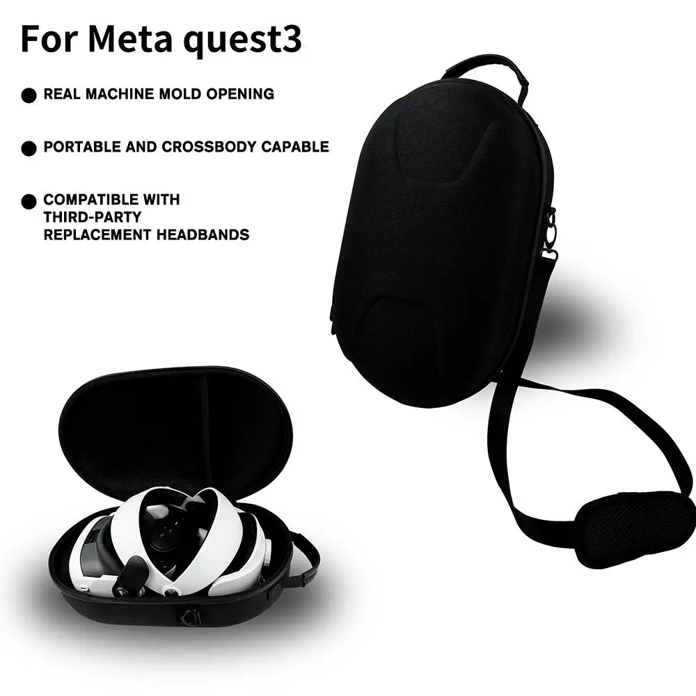 Нови VR аксесоари Преносима EVA каишка за пътуване за Meta Quest 3 Калъф Защитен калъф за носене с презрамка за Meta Quest3 Изображение 2