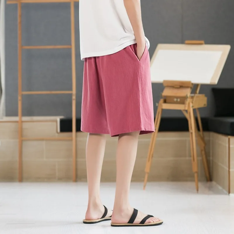 Ежедневни и модерни минималистични шорти Capris плътен цвят мъжки хлабав монтаж ежедневно универсален плаж корейски версия тенденция Изображение 0