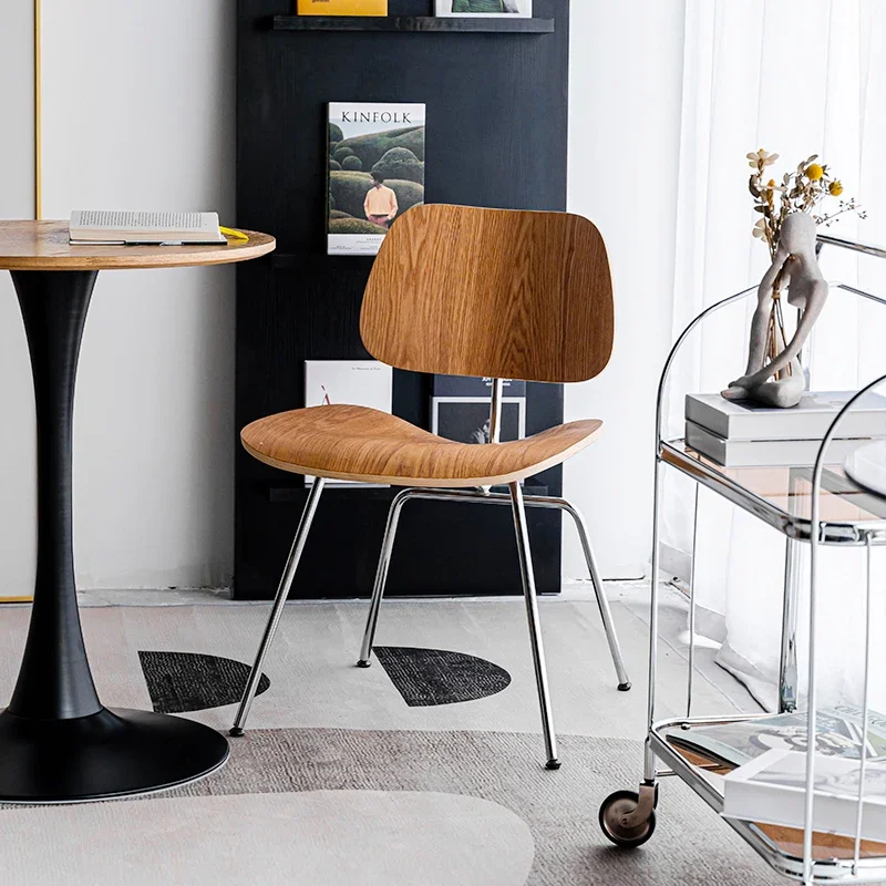 Wuli Nordic Apple стол свободно време извита облегалка стол кафе открит хотел ясно бар извити дърво трапезен стол Изображение 2