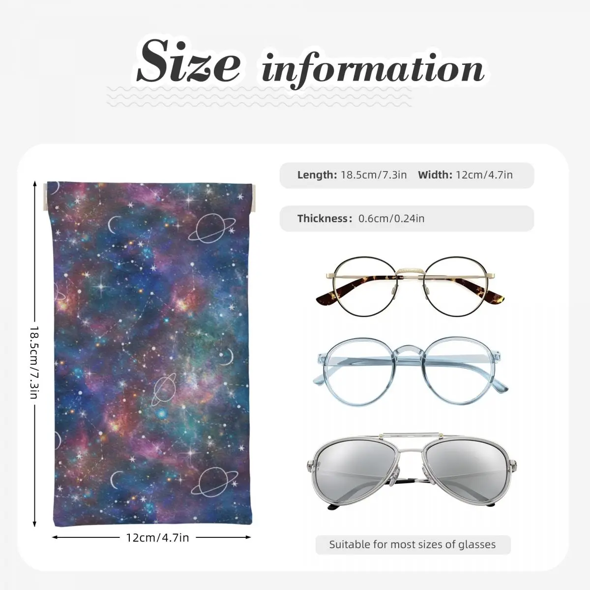 Калъф за слънчеви очила Squeeze Top чанта за очила Преносим калъф за очила Constellation Moon And Planet Galaxy Glasses Pouch Изображение 2
