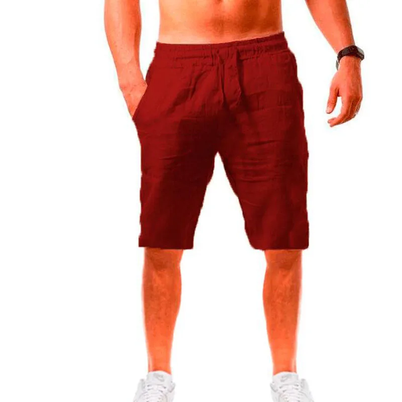 Мъжки шорти плътен цвят прости летни тънки ежедневни шорти мъже дишаща спорт бягане пет точки кратко homme MY760 Изображение 4