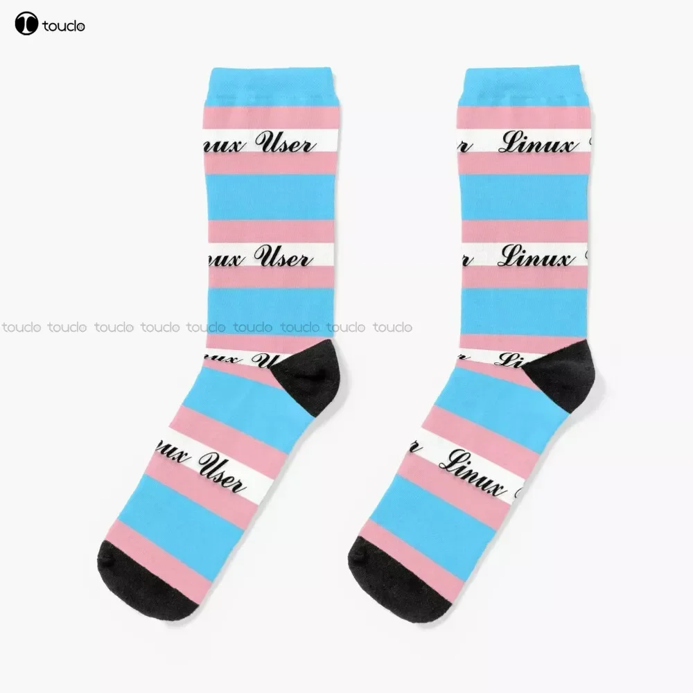 Linux потребителски прайд флаг чорапи персонализирани потребителски унисекс възрастни тийнейджър младежки чорапи 360 ° цифров печат потребителски подарък streetwear Изображение 0