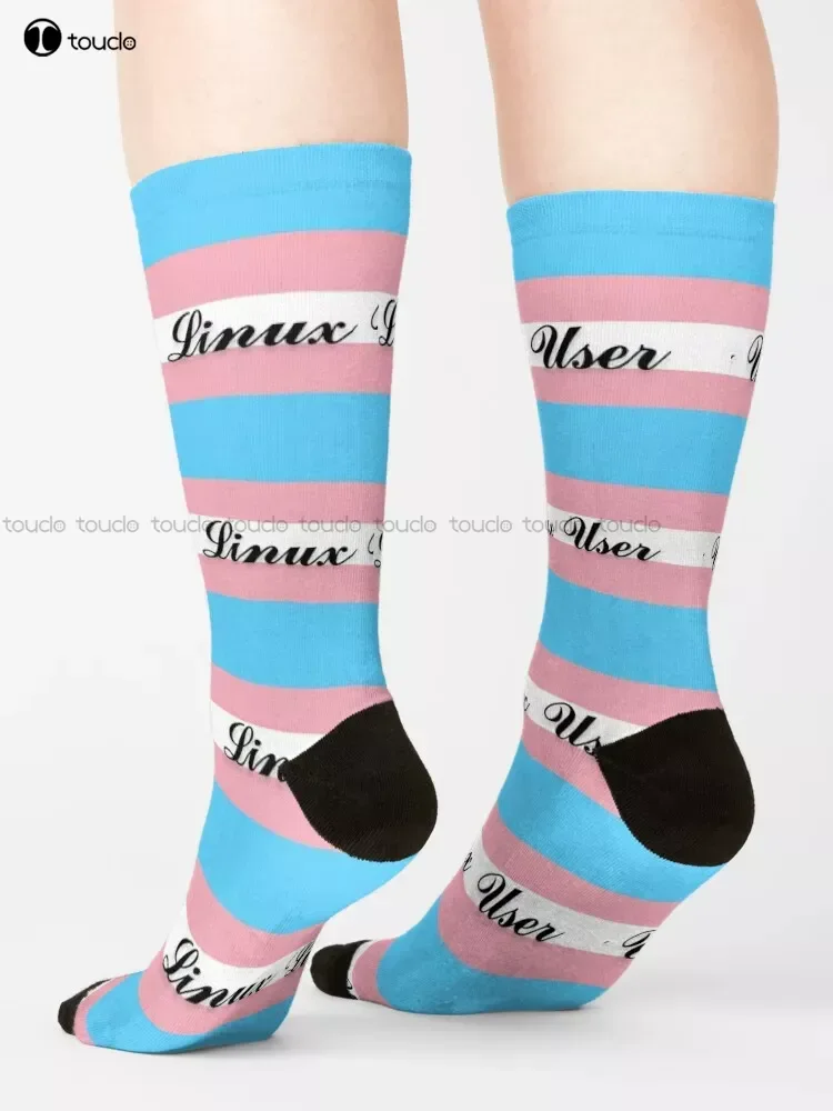 Linux потребителски прайд флаг чорапи персонализирани потребителски унисекс възрастни тийнейджър младежки чорапи 360 ° цифров печат потребителски подарък streetwear Изображение 1