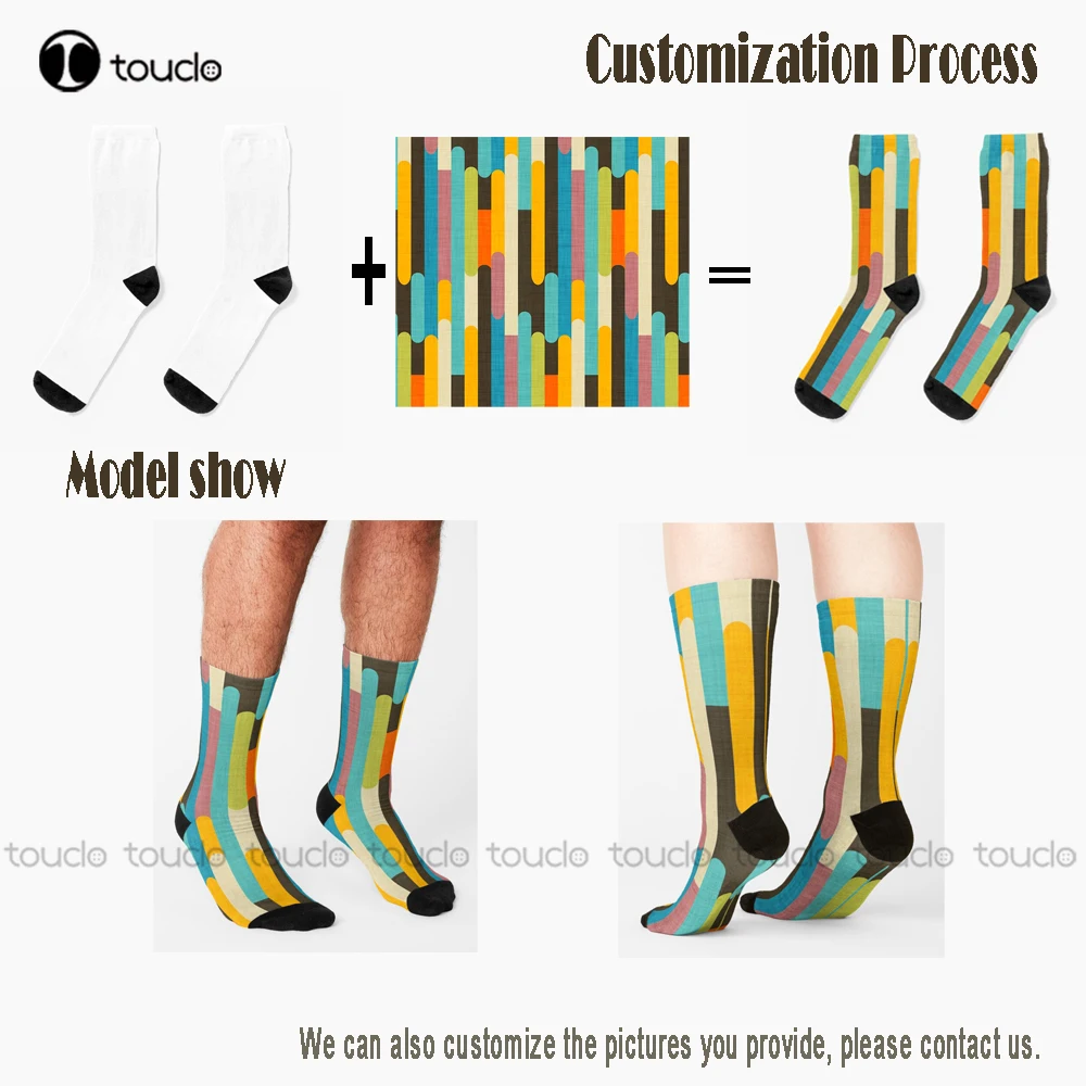 Linux потребителски прайд флаг чорапи персонализирани потребителски унисекс възрастни тийнейджър младежки чорапи 360 ° цифров печат потребителски подарък streetwear Изображение 3