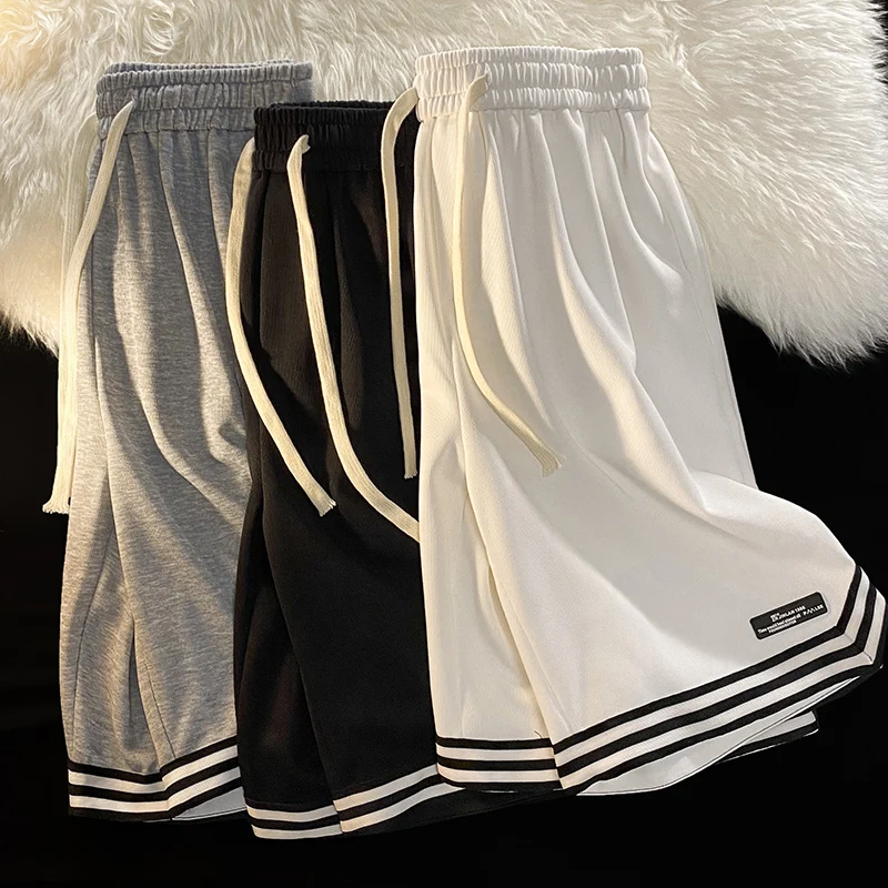Летни американски спортни шорти Мъжка модна марка Ins Loose Баскетболни панталони Trend Split Casual Pants Thin Couple Wear S-3XL Изображение 0