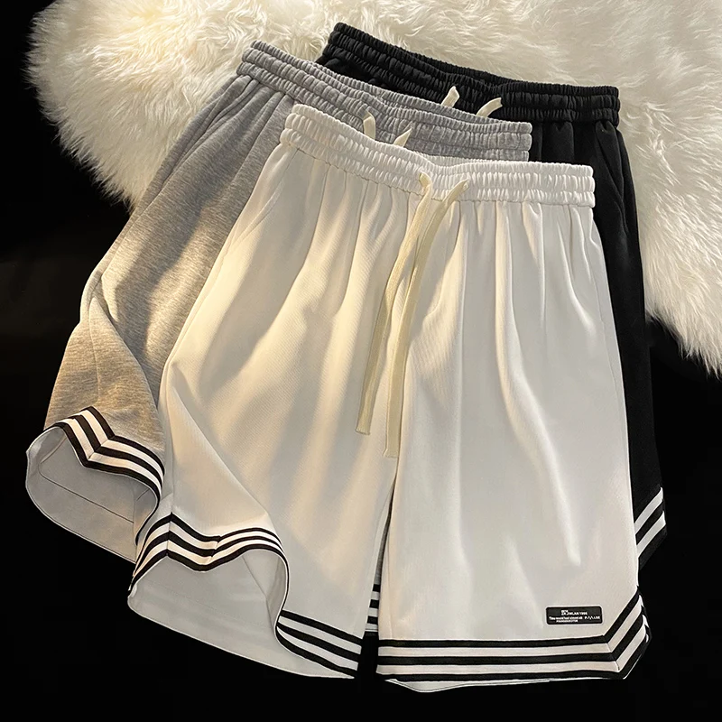 Летни американски спортни шорти Мъжка модна марка Ins Loose Баскетболни панталони Trend Split Casual Pants Thin Couple Wear S-3XL Изображение 1