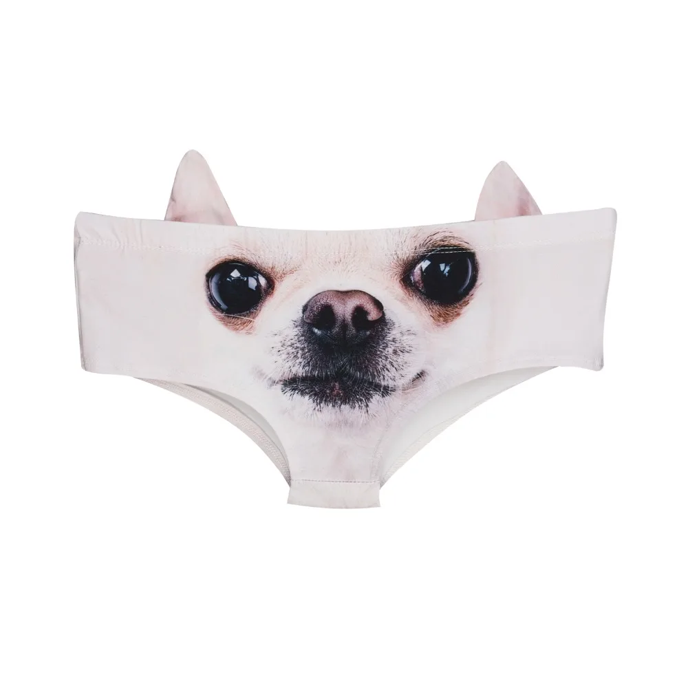 Търговия на едро 3D отпечатани животински кучета хипстъри чорапогащи секси бельо бикини жени с ухо bragas culotte femme Изображение 2