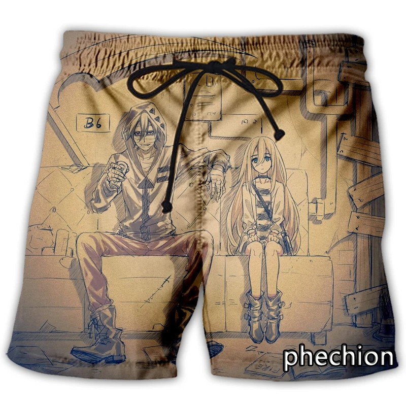 phechion Нови мъже / жени аниме ангели на смъртта 3D отпечатани ежедневни шорти мода улично облекло мъже хлабав спортни шорти A99 Изображение 1