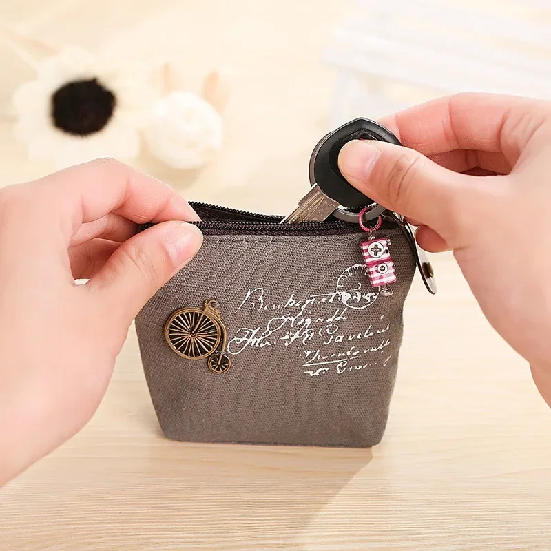 корейската версия на новата дамска чанта реколта стил платно чантата цип черупка малък квадратен чанта мода преносим Изображение 1