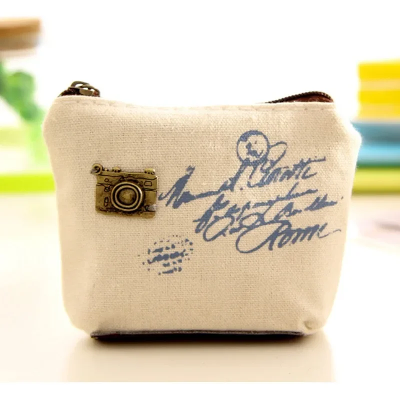 корейската версия на новата дамска чанта реколта стил платно чантата цип черупка малък квадратен чанта мода преносим Изображение 5