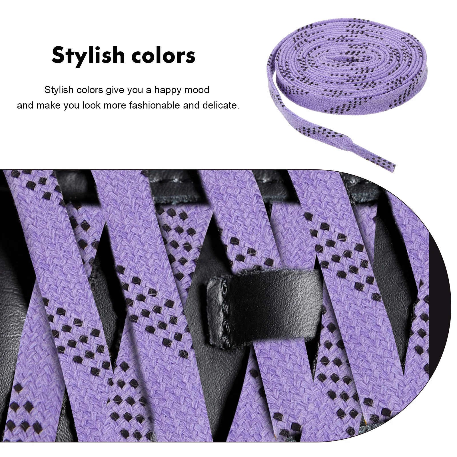 of Wide Skate Laces Dual Layer Braid Extra Reinforced Tips Waxed Tip Design Suit for Ice Hockey Skate Hockey Shoe Lace Изображение 5