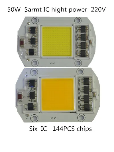 20PCS LED COB Висока мощност 50W AC 220V червена синя зелена лампа чип Smart IC годни за DIY безпилотен интегриран драйвер за наводнения светлина Изображение 2