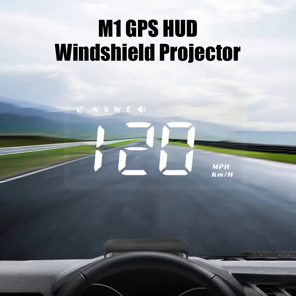 бордови компютър проектор за предно стъкло M1 GPS HUD превишена скорост алармена система проектор кола главата нагоре дисплей Авто аксесоари Изображение 0