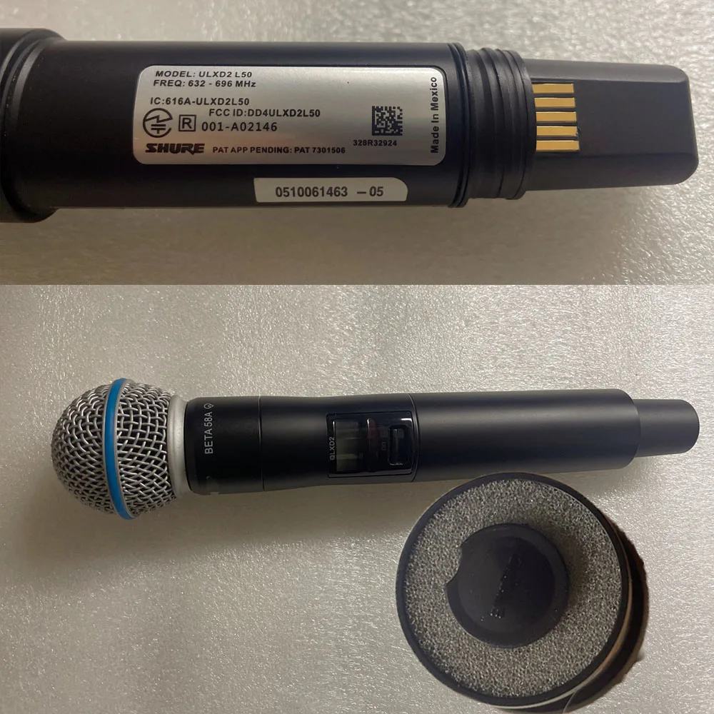 ULXD4 / BETA58A Професионална безжична микрофонна система за честота на сценичната производителност 579-590 / 628-689 / 800-820MHz Изображение 4