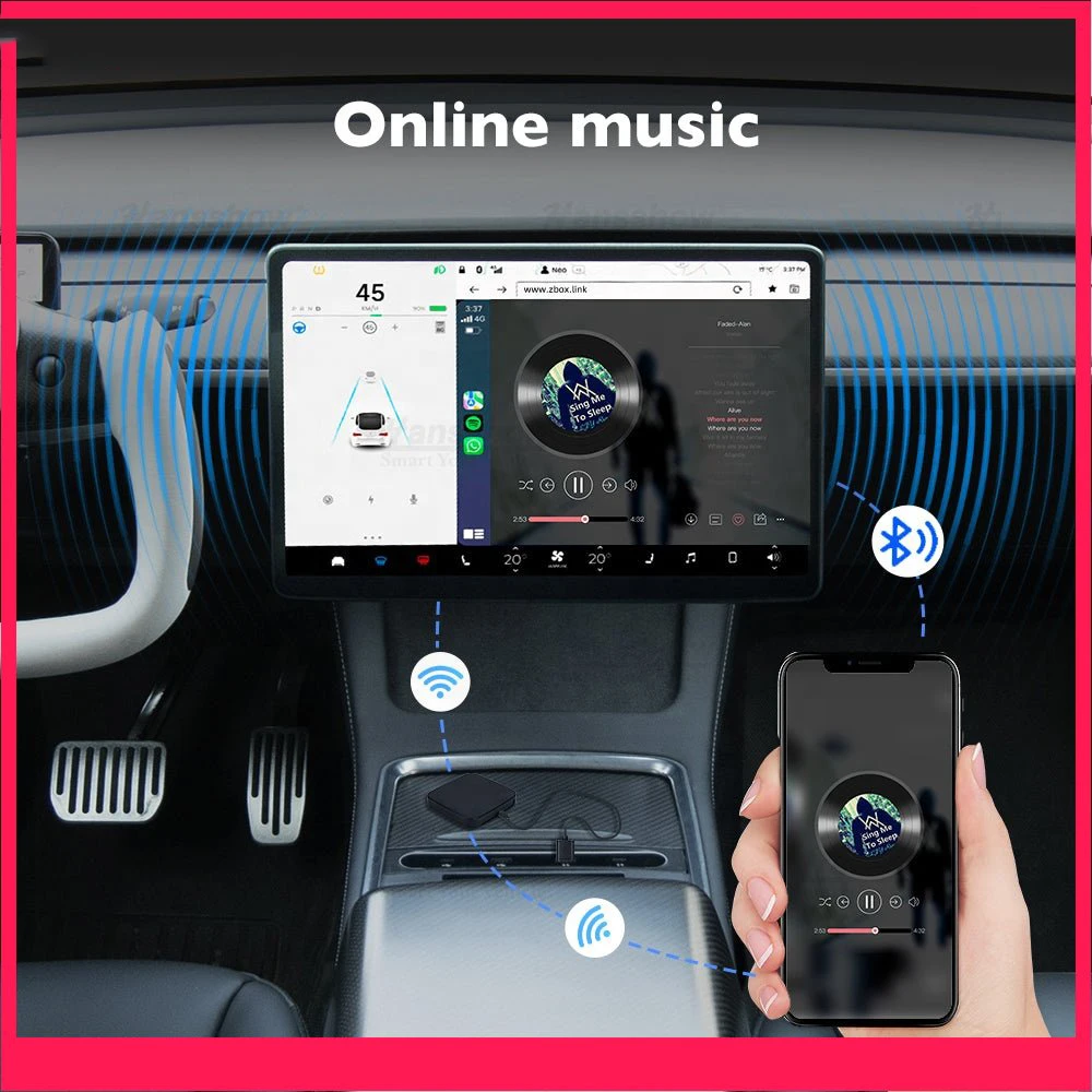 Модел 3 Y X S Безжичен адаптер за Carplay за Tesla Apple Carplay Box Поддръжка на безжичен Android Auto/CarLife Изображение 3