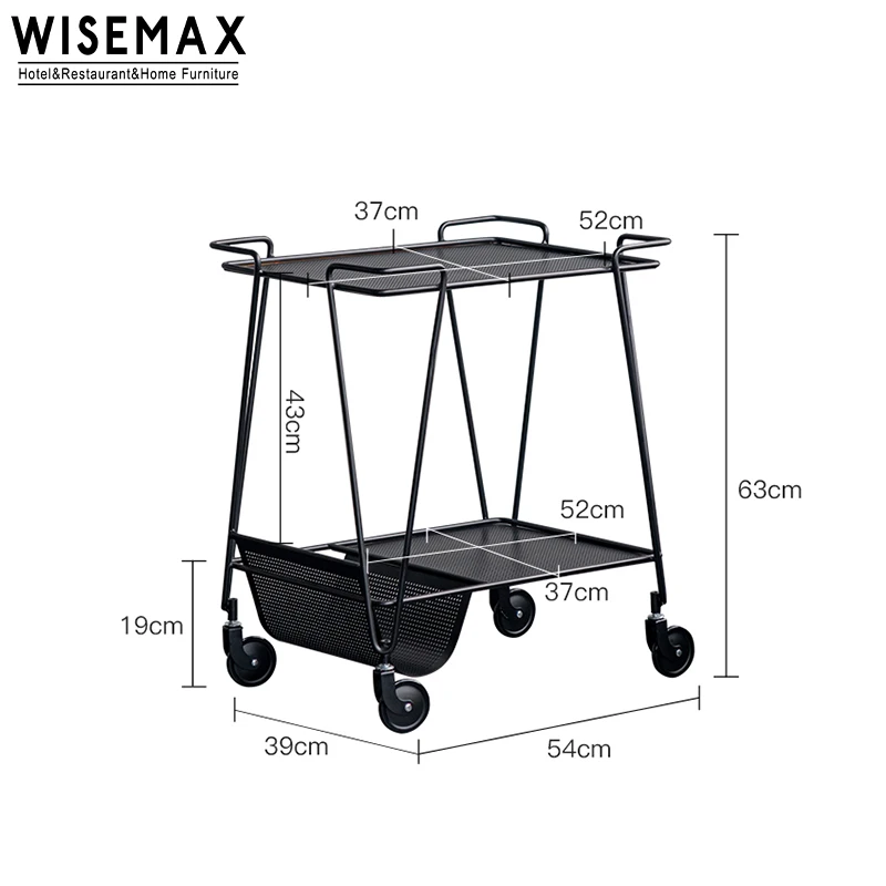WISEMAX МЕБЕЛИ домашен декор дивани странична маса организатор метален рафт 2 ниво сервиране подвижен кухненска количка багажник за съхранение Изображение 0
