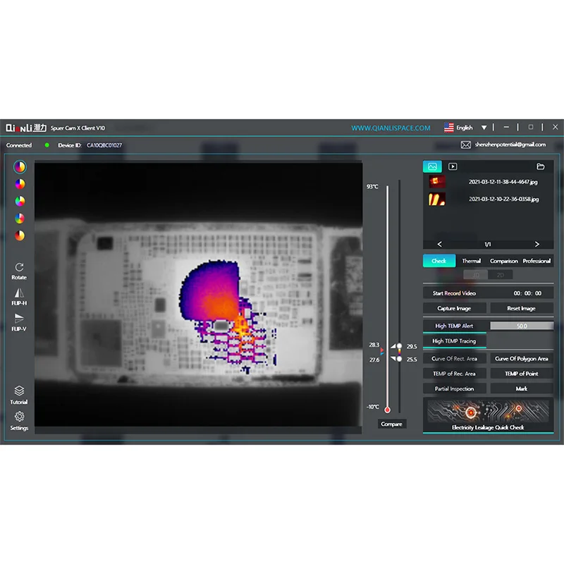 Qianli SuperCam X 3D термовизионна камера Диагностика на грешки в дънната платка Бърз инструмент за проверка за ремонт на печатни платки Изображение 3