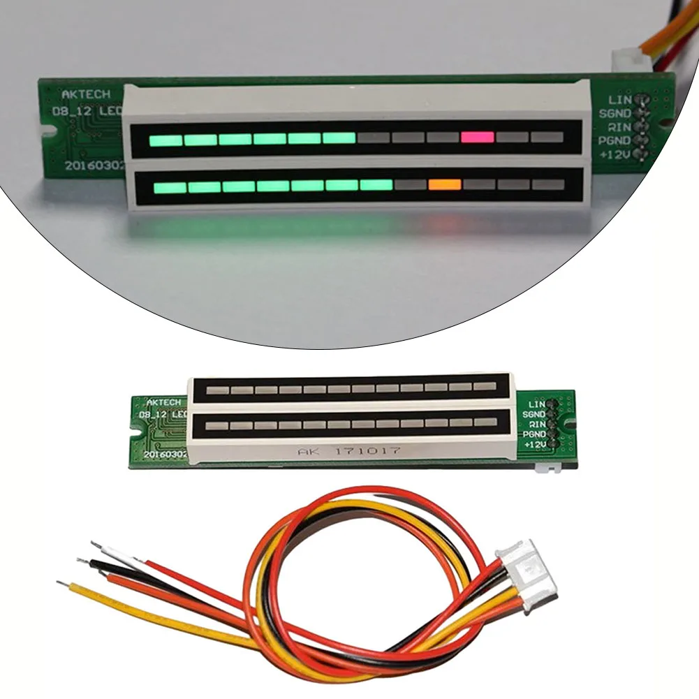 Dual 12bit LED индикатор за нивото на музиката Модул за индикатор Сензорен светлинен индикатор Подходящ регулируем VU за скорост на светлината Изображение 1