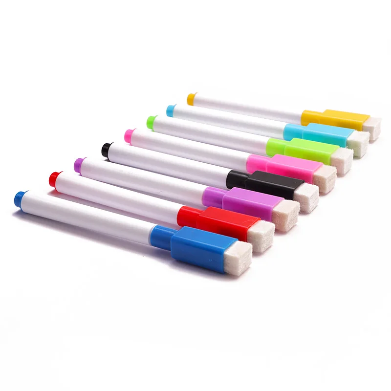 8PCS rotuladores de pizarra de aula escolares de 8 colores para proteger el medio ambiente con goma para borrar de estudiante Изображение 2