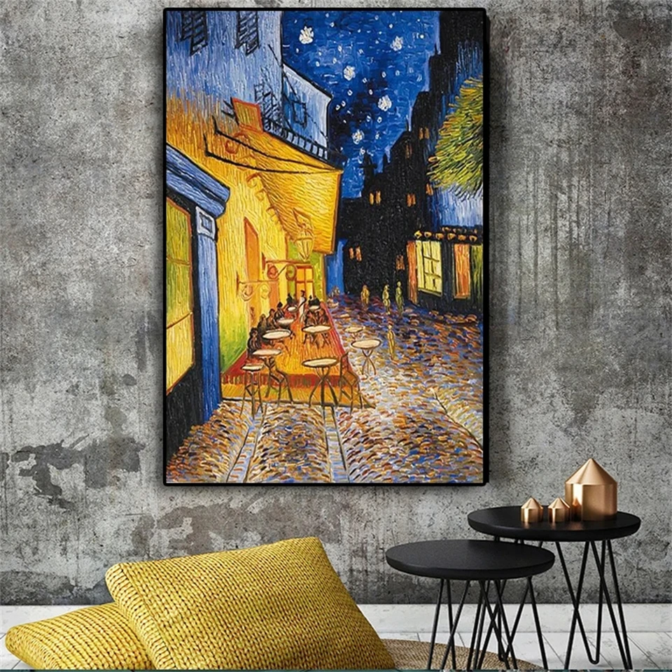 Famous Ван Гог кафе тераса през нощта диамант живопис 5D пълен комплект диамант бродерия мозайка изкуство кристал бродерия декор у дома Изображение 0