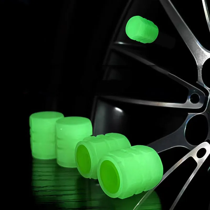 4pcs Светещи колела гуми клапан капачки стволови случай капак декор за Audi A1 A3 A4 A5 A6 A7 A8 B8 B9 B6 C6 Q2 Q3 Q5 Q7 TT Quattro Изображение 0