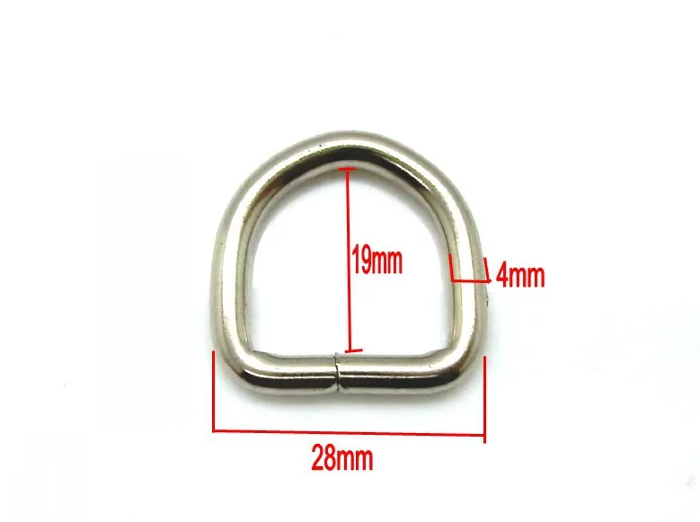 Безплатна доставка-10Pcs сребърен тон незаварени кожени чанти метал D пръстен 28mmx27mm (вътре: 20x19mm) Свържете ключалката J1829 Изображение 0
