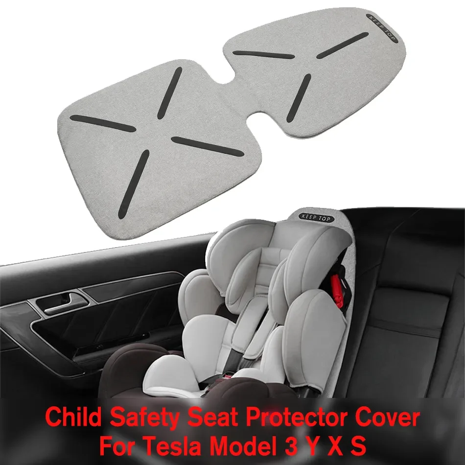 Car Child Safe Seat Protection Pad Anti-skid Pad 600D EPE Водоустойчив сгъстен капак на автомобилната седалка за Tesla Model 3 Y X S Изображение 1