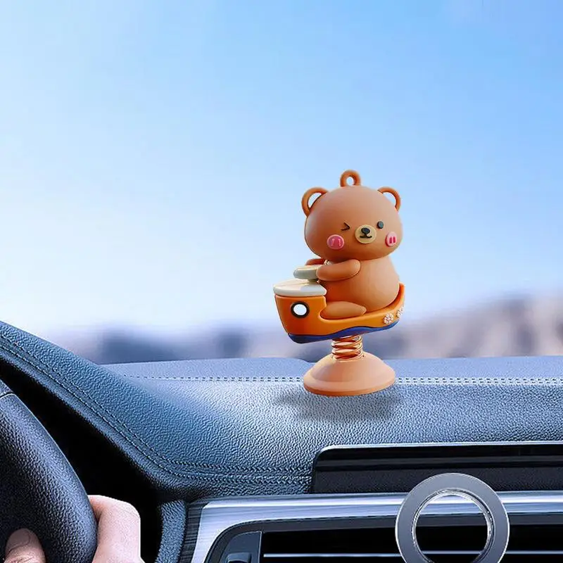 Cartoon Animal For Car Dashboard Spring Swinging Dashboard Animal Decoration Car Interior Decorations Spring Figurines With No Изображение 4