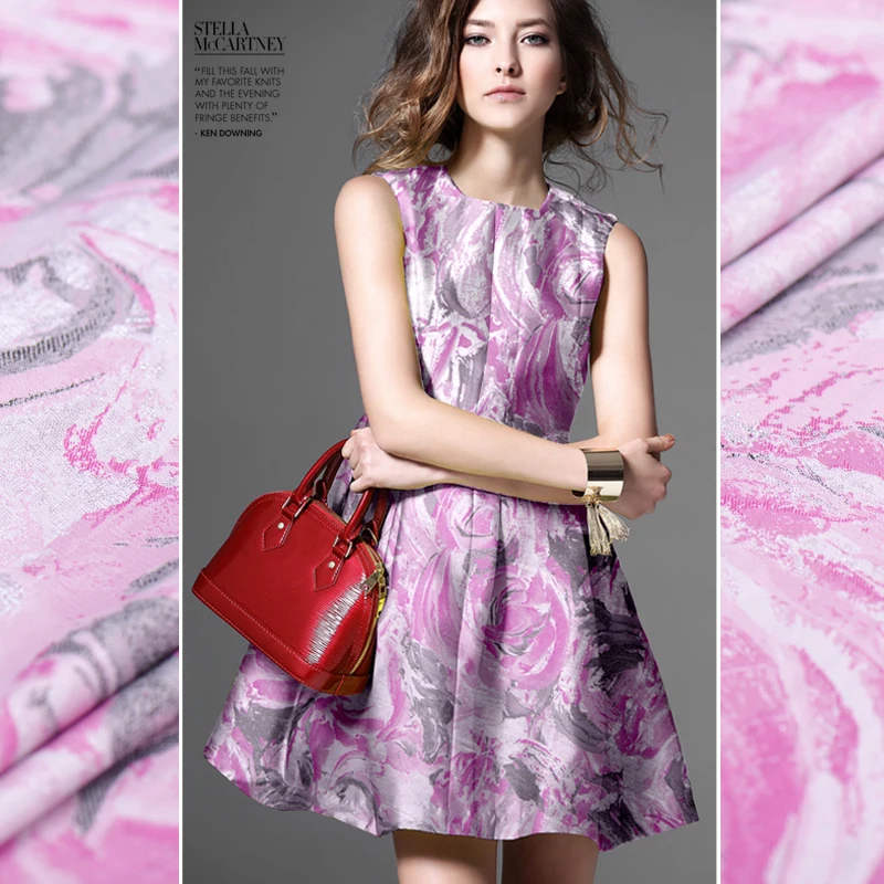 Пролет и есен мода жакард брокат палто рокля тъкани на едро високо качество плат на метър за шиене Изображение 0