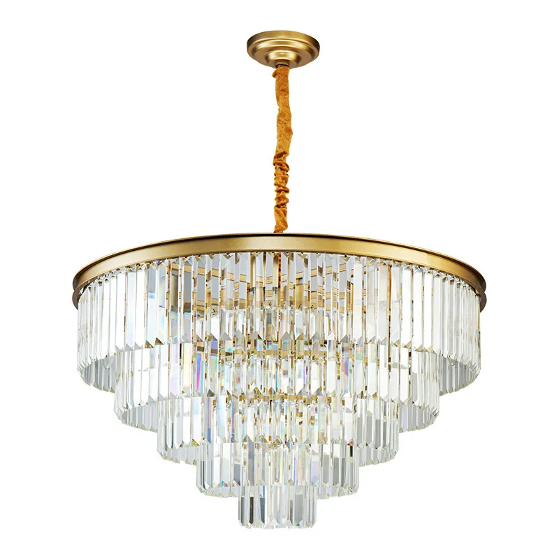 Модерен LED кристален полилей злато черен блясък висулка светлина Начало декор окачване осветително тяло таван висяща лампа Изображение 5