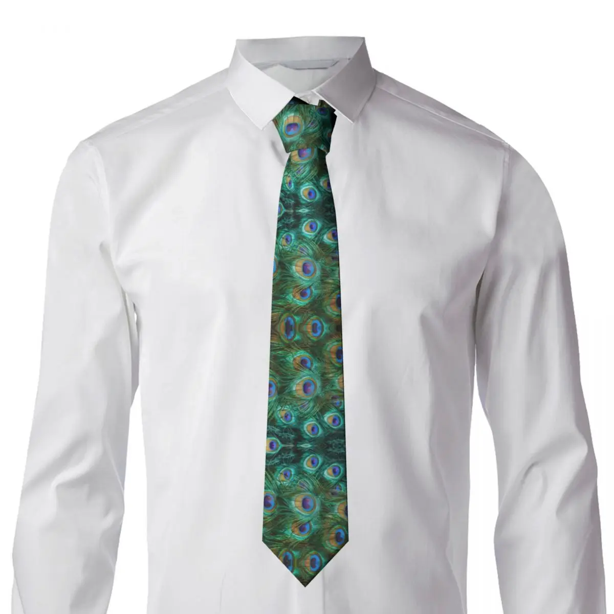 Мъжка вратовръзка Класически кльощави безшевни паунови вратовръзки Тесни якички Тънки ежедневни аксесоари за вратовръзка Подарък Изображение 3