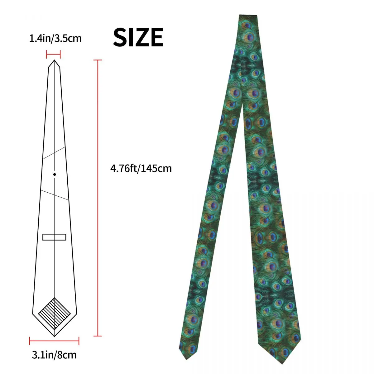 Мъжка вратовръзка Класически кльощави безшевни паунови вратовръзки Тесни якички Тънки ежедневни аксесоари за вратовръзка Подарък Изображение 4