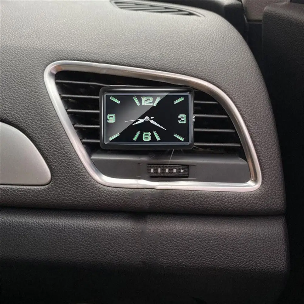 Square кола часовник интериор декорация самозалепващи електронни отдушник клип гледате за кола стайлинг автомобили кварцов часовник L8p3 Изображение 0