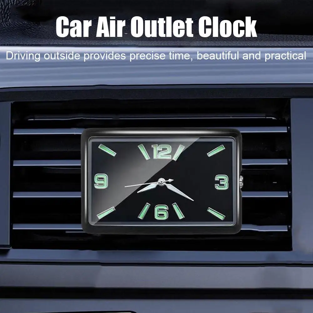 Square кола часовник интериор декорация самозалепващи електронни отдушник клип гледате за кола стайлинг автомобили кварцов часовник L8p3 Изображение 1