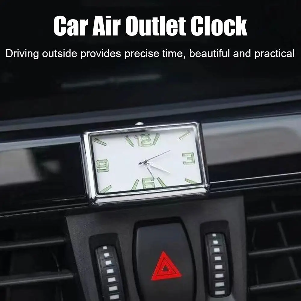Square кола часовник интериор декорация самозалепващи електронни отдушник клип гледате за кола стайлинг автомобили кварцов часовник L8p3 Изображение 4