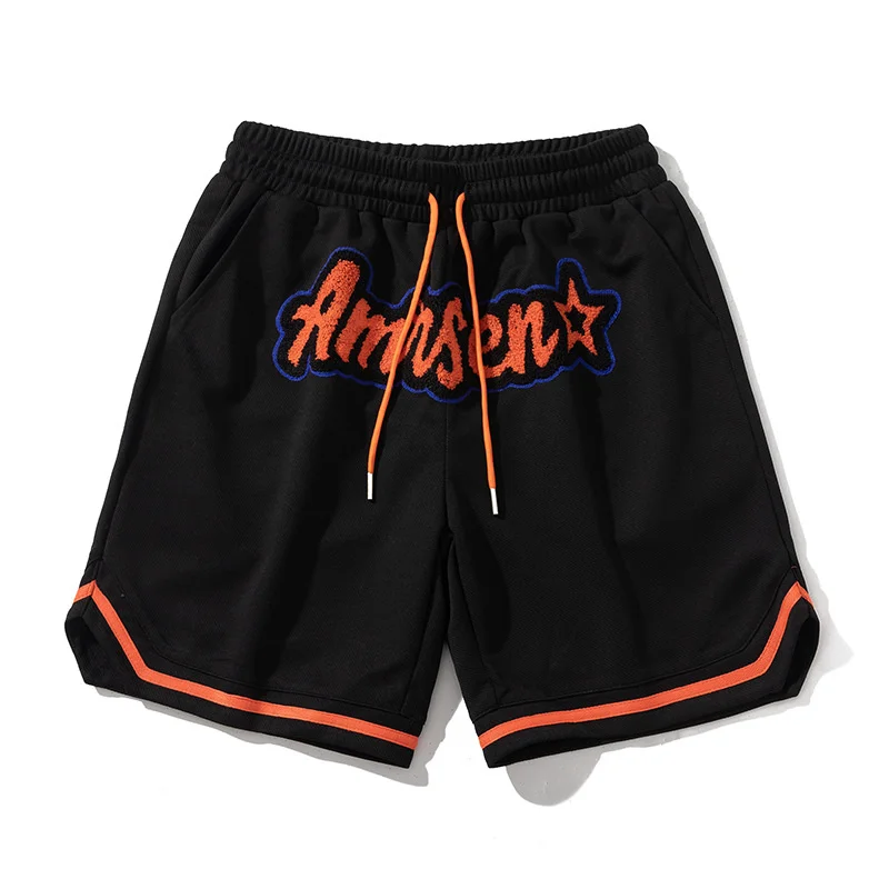 Streetwear хип-хоп спортни шорти мъже Harajuku писмо отпечатани лятото хлабав ластик случайни баскетболни шорти панталони за мъжки Изображение 3