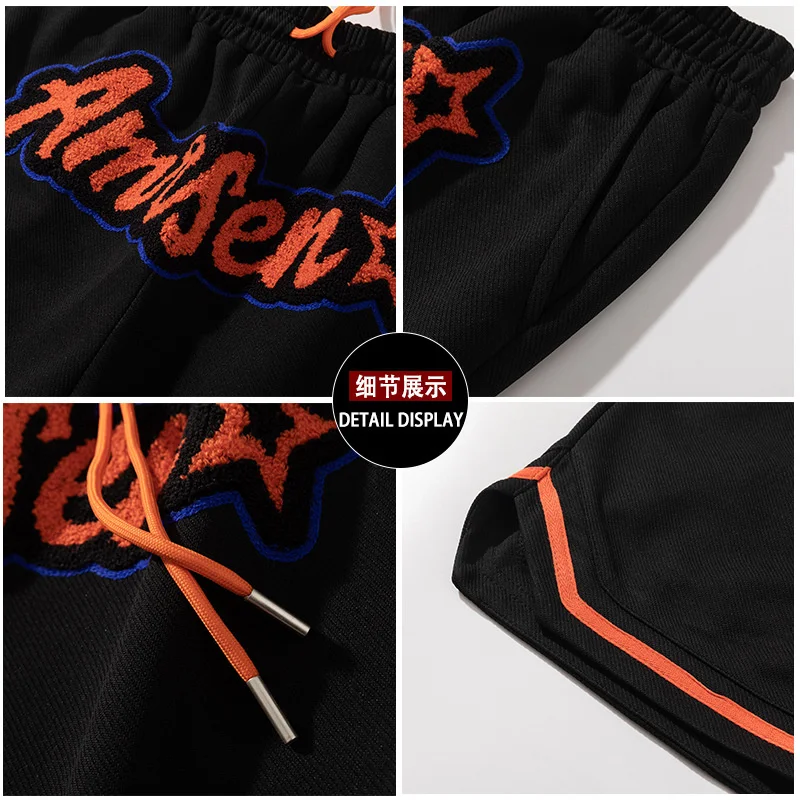 Streetwear хип-хоп спортни шорти мъже Harajuku писмо отпечатани лятото хлабав ластик случайни баскетболни шорти панталони за мъжки Изображение 5
