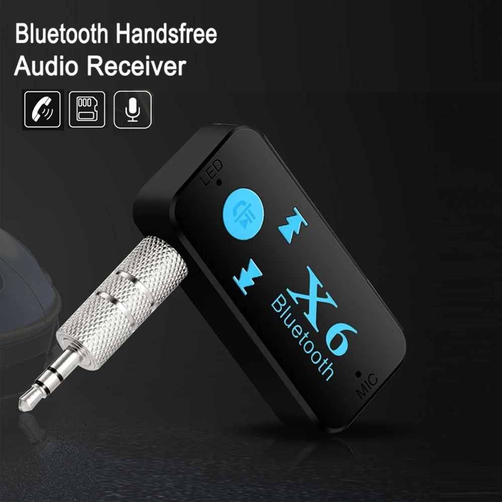 3.5Mm Aux Bluetooth хендсфри комплект за кола Безжичен A2Dp аудио приемник TF карта Mp3 музикален предавател за автомобилен високоговорител Mp3 плейър Изображение 2