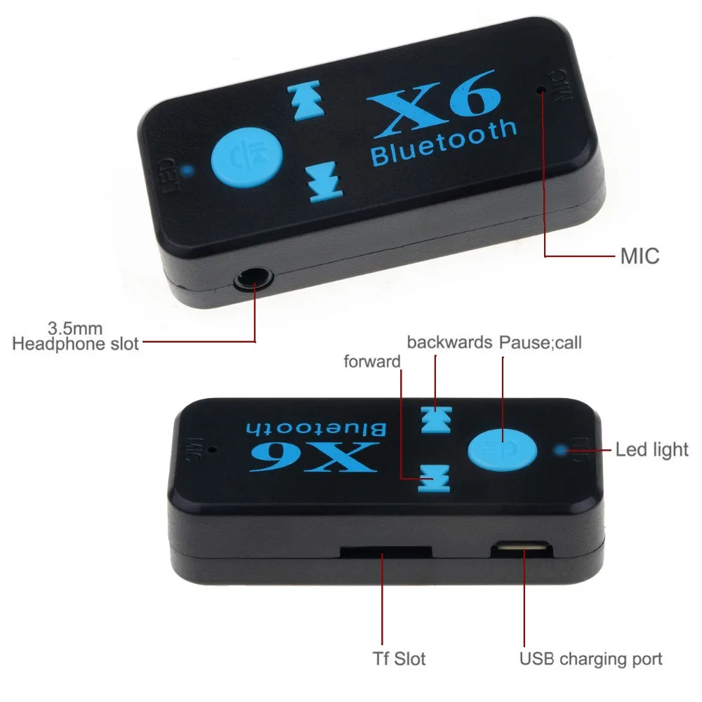 3.5Mm Aux Bluetooth хендсфри комплект за кола Безжичен A2Dp аудио приемник TF карта Mp3 музикален предавател за автомобилен високоговорител Mp3 плейър Изображение 4