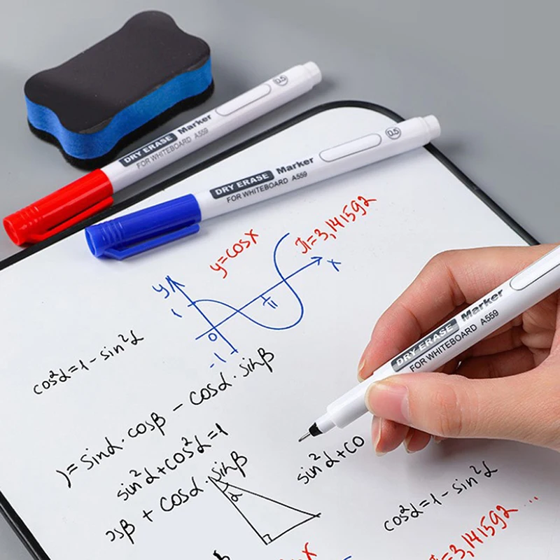 Изтриваема писалка за бяла дъска изключително тънка 0.5MM суха изтриваща писалка офис преглед водоустойчив маркер писалка Изображение 3
