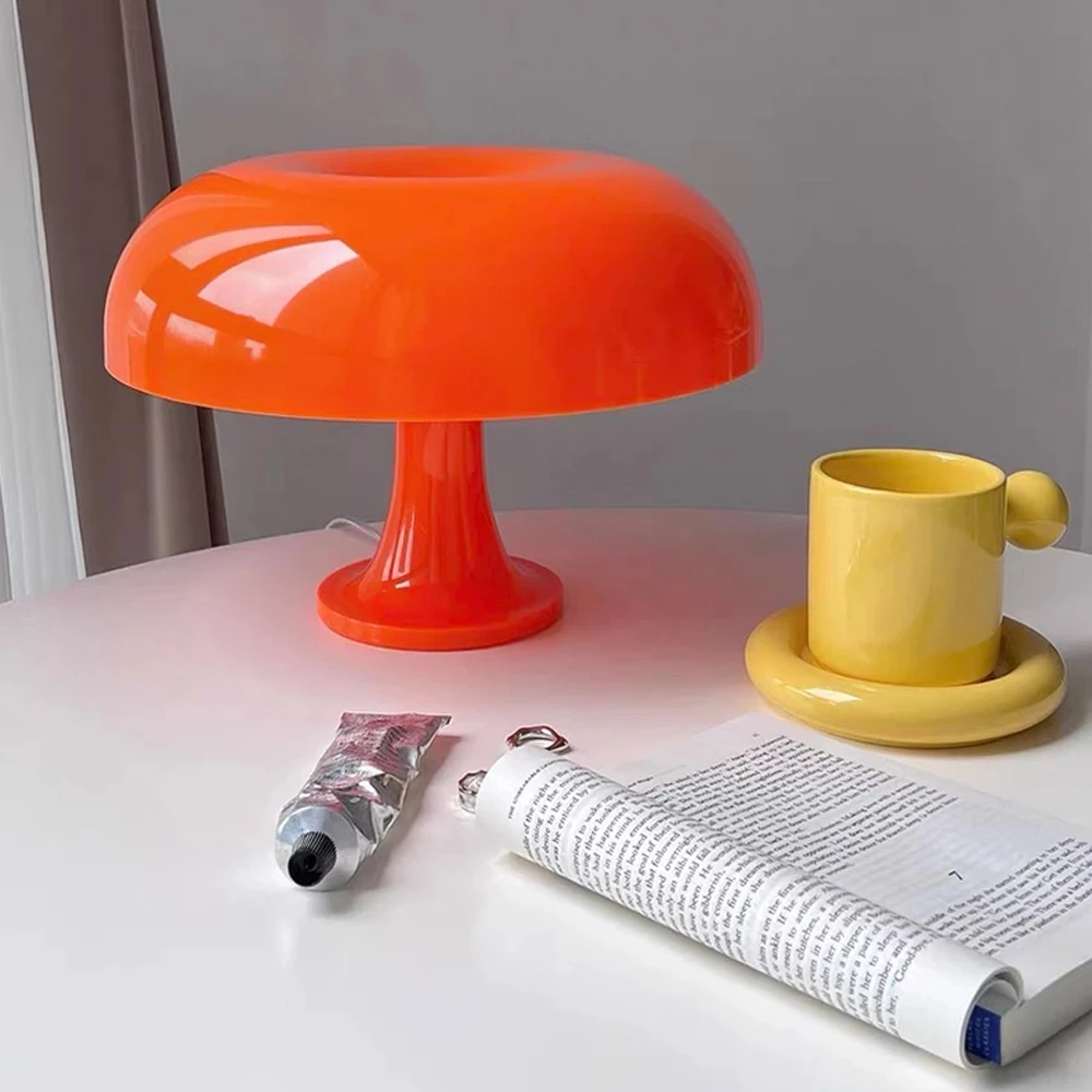 Orange датски гъби настолна лампа орнамент светлина за нощно помещение интериорно осветление бюро лампа нощни лампи декорация осветление Изображение 0