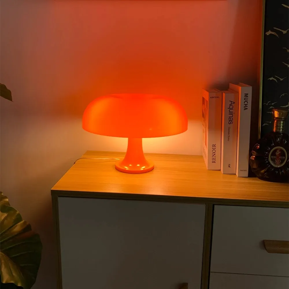 Orange датски гъби настолна лампа орнамент светлина за нощно помещение интериорно осветление бюро лампа нощни лампи декорация осветление Изображение 2