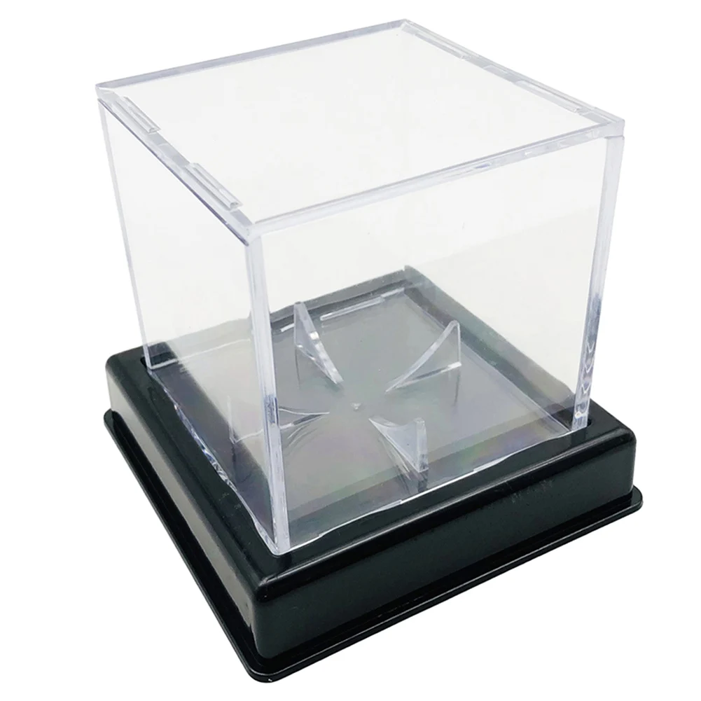 1pc бейзболна кутия акрилна бейзболна витрина ясна бейзболна кутия топка притежател куб прахоустойчив за бейзболни топки до 9 инча Изображение 1