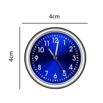 Автомобилен часовник Светещи мини автомобили Вътрешен стик-он цифров часовник механика кварцови часовници Авто орнамент 40mm 43mm