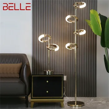 BELLE Nordic Creative Етаж лампа осветление модерен LED кръгли пръстени декоративни за дома Всекидневна стая