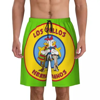 Breaking Bad Los Pollos Hermanos Board Shorts Мъжка мода Плажни шорти Слипове The Chicken Brothers Бързи сухи бански