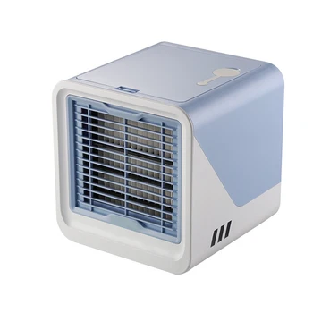 Преносим климатик, малък външен климатик без вентилатор, 7 цветни светлини мини въздушен охладител за офис, спалня