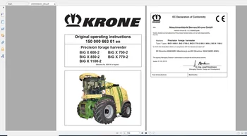 Krone Agricultural 16.7Gb Ръководство за експлоатация на всички модели Актуализирано 06.2021